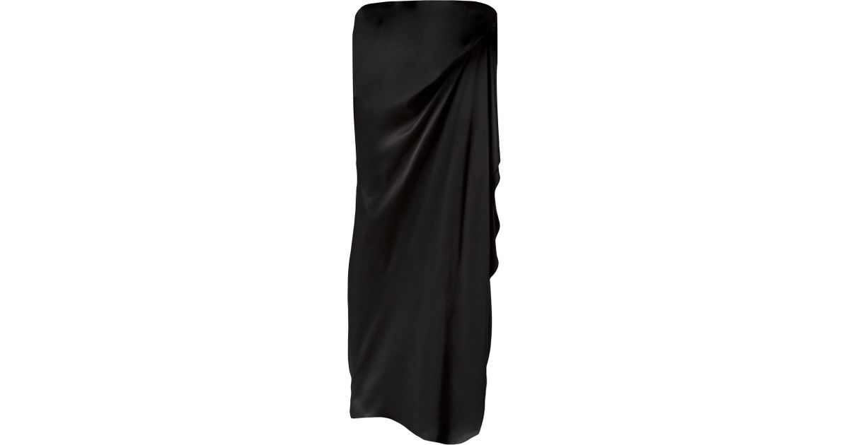 Lyst - Lanvin Long Asymmetric Draped Skirt in Black