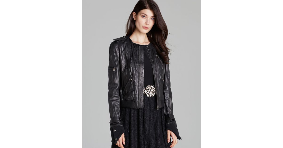 Alice Olivia Jacket Monrow Leather In Black Lyst