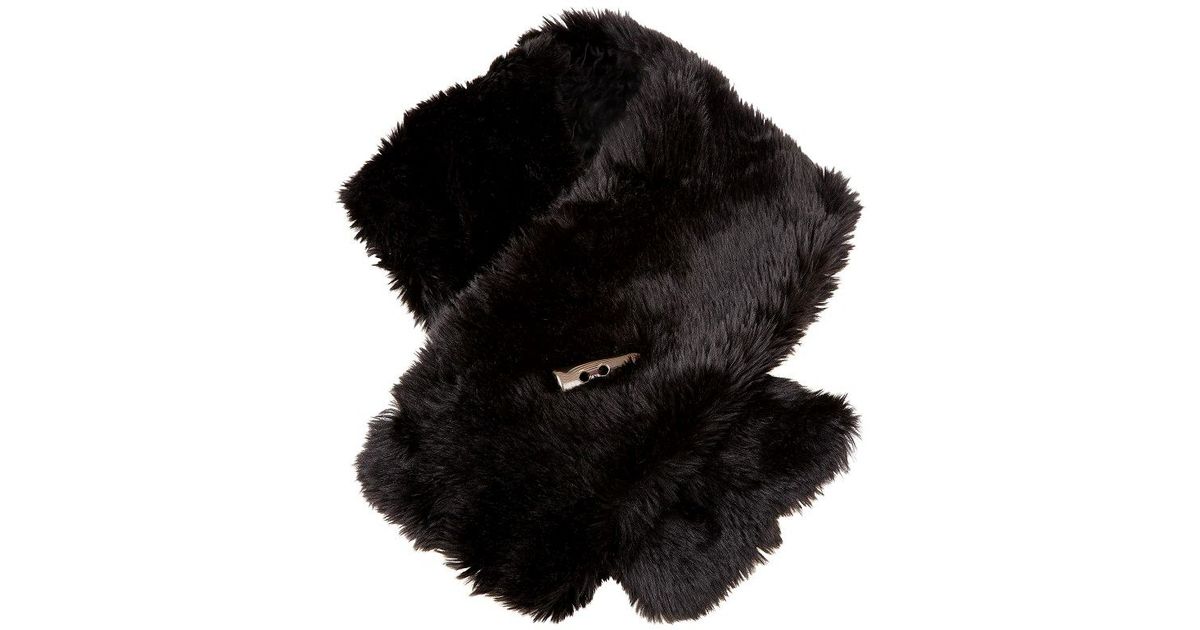 Eastex Black Fur Tippet in Black | Lyst