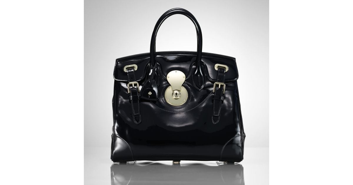 Lyst Ralph Lauren Collection The Patent Ricky Bag In Black