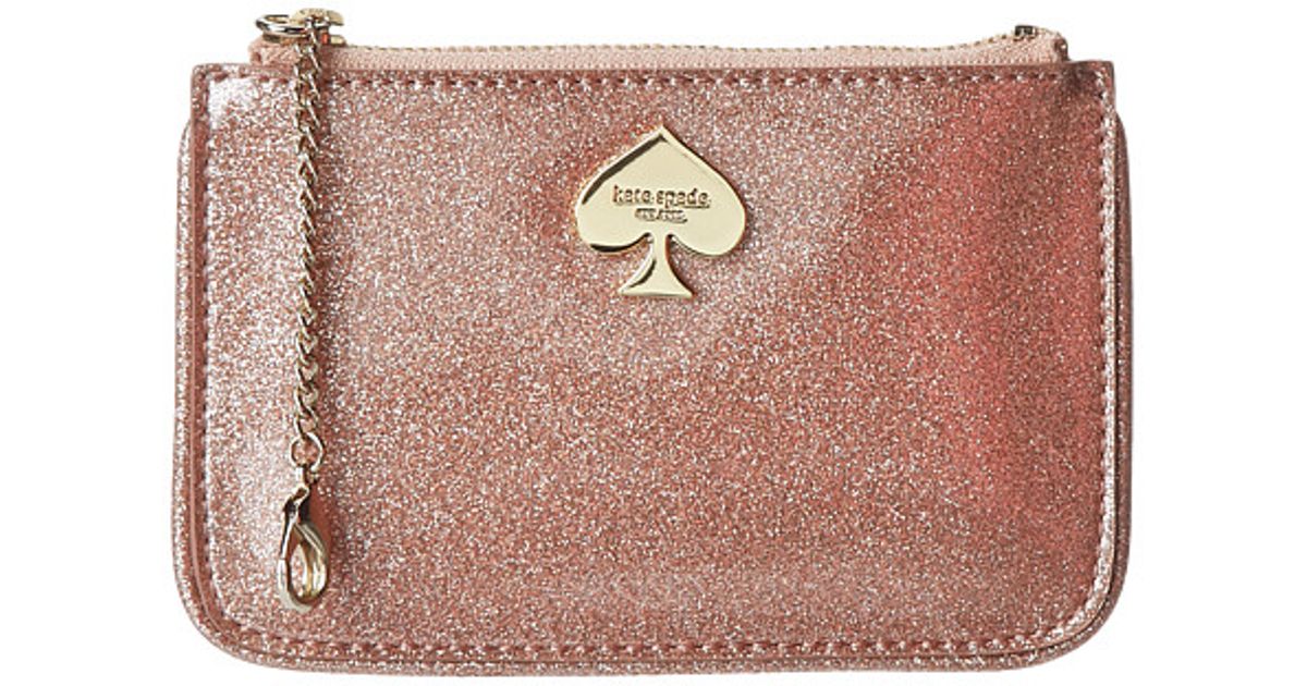 Lyst Kate Spade New York Glitter Bug Small Flat Pouch In Brown