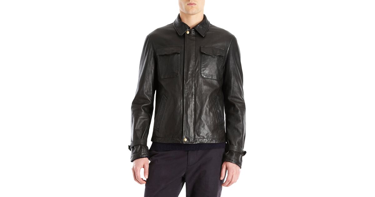 Todd Snyder Leather Jacket In Black For Men Lyst