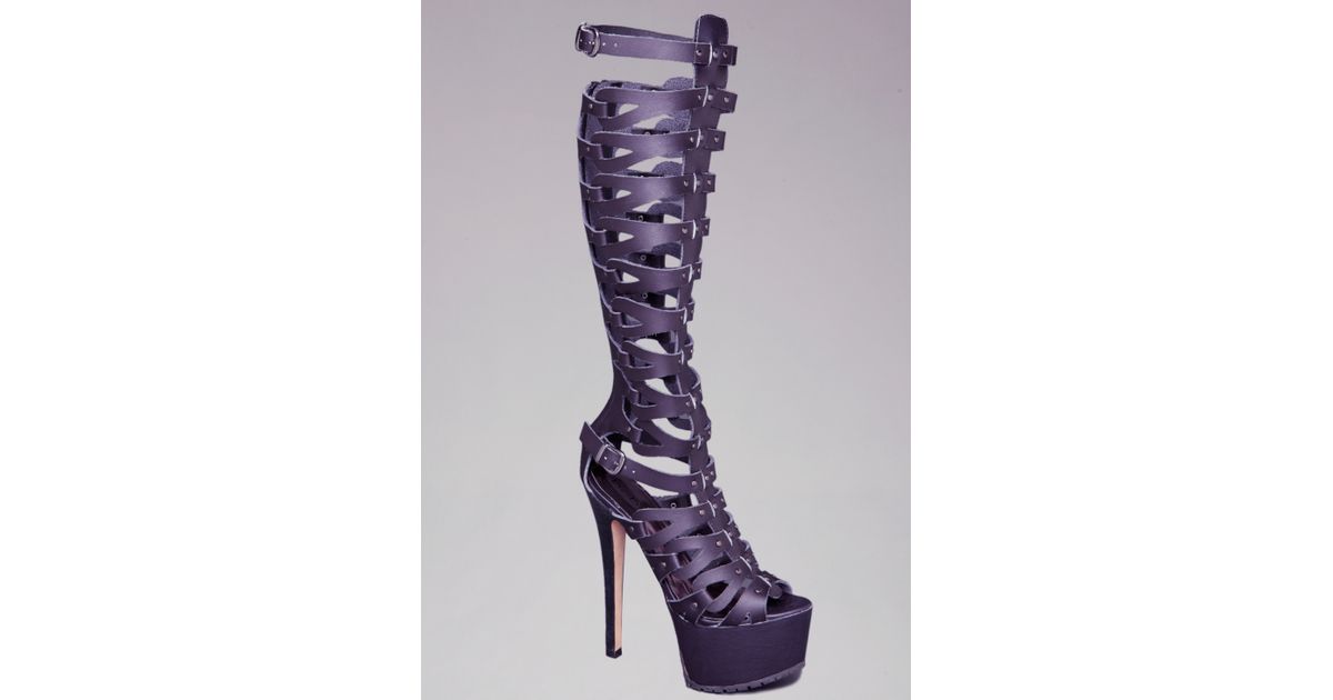Lyst - Bebe Tacorda Gladiator Platform Sandals in Purple