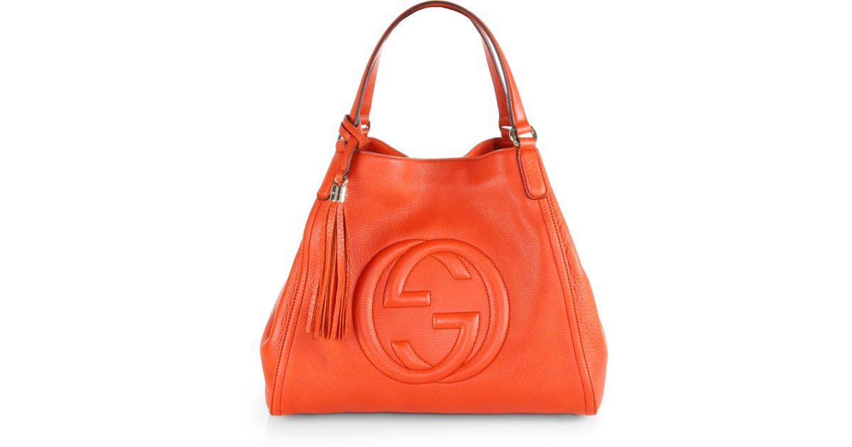 Lyst - Gucci Soho Medium Shoulder Bag in Orange