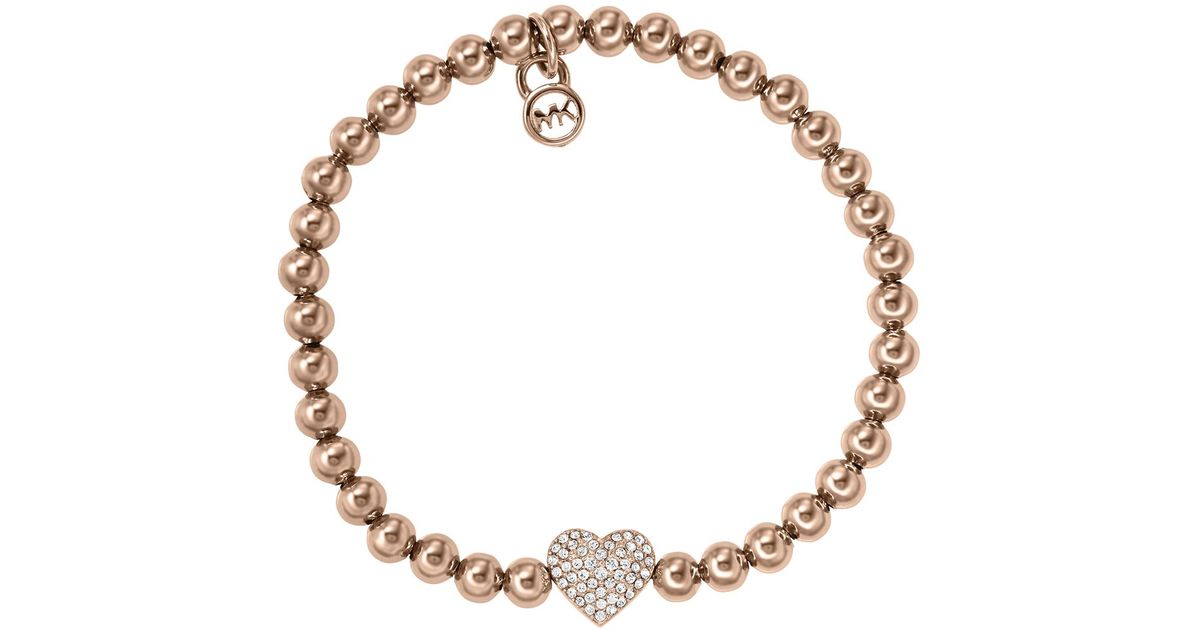 Lyst Michael Kors Plaque Stretch Bracelet For Women In Pink