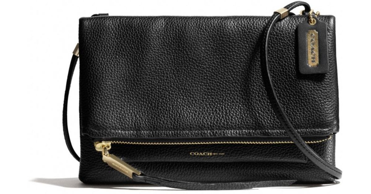 Lyst Coach The Urbane Crossbody Bag In Pebbled Leather Black