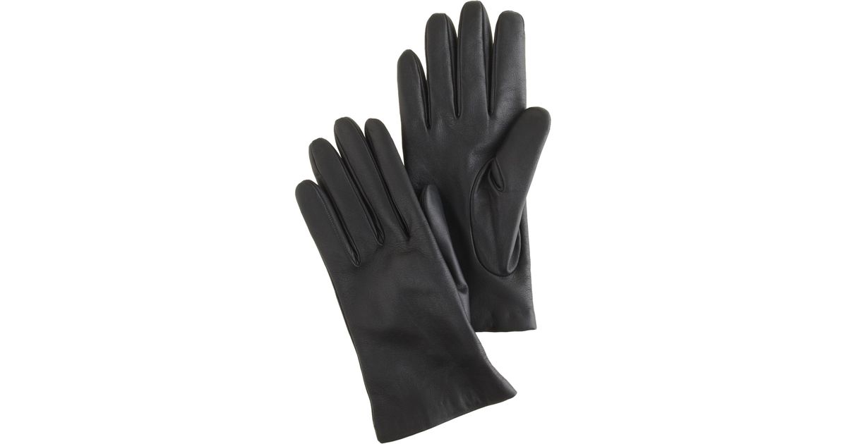 J.crew Smartphone Leather Gloves in Black Lyst