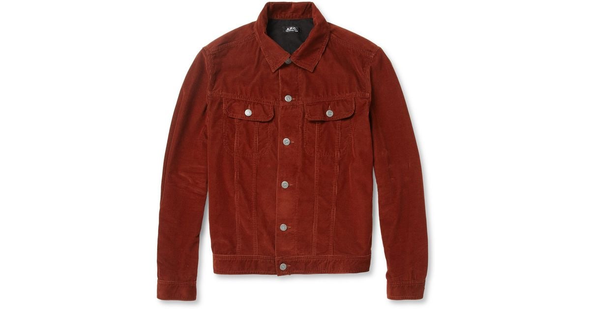 Lyst - A.P.C. Slimfit Corduroy Jacket in Red for Men