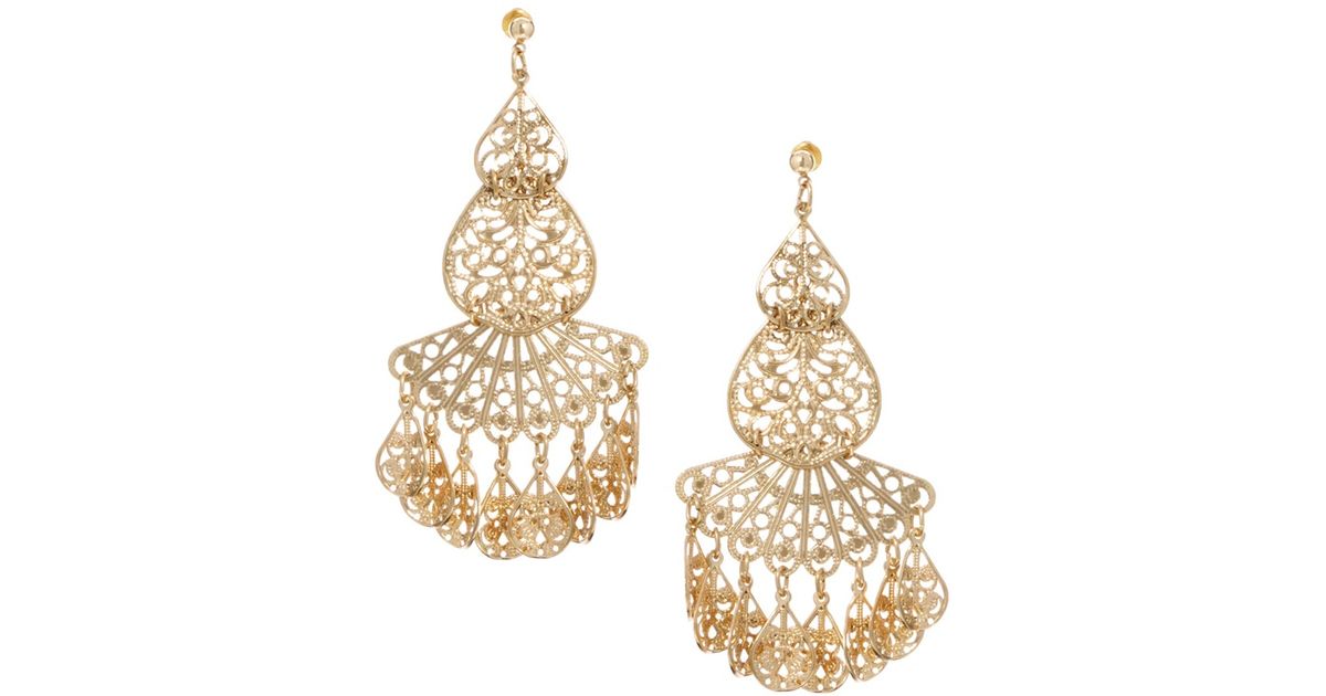 Lyst Asos Filigree Earrings In Metallic