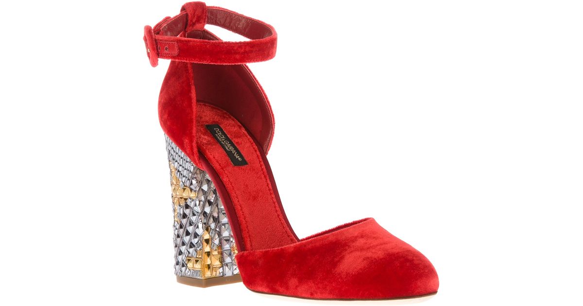 dolce and gabbana red sparkly shoes