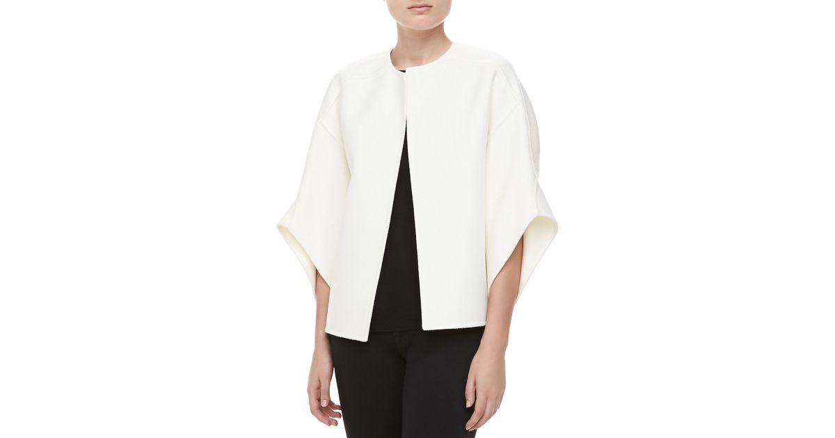 Michael kors Melton Wool Bolero Jacket Ivory in White Lyst
