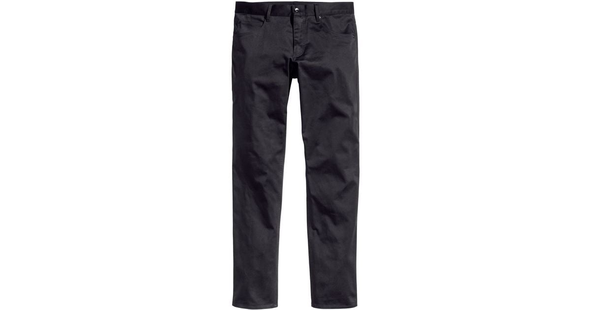 Lyst - H&m Satin Trousers in Black for Men