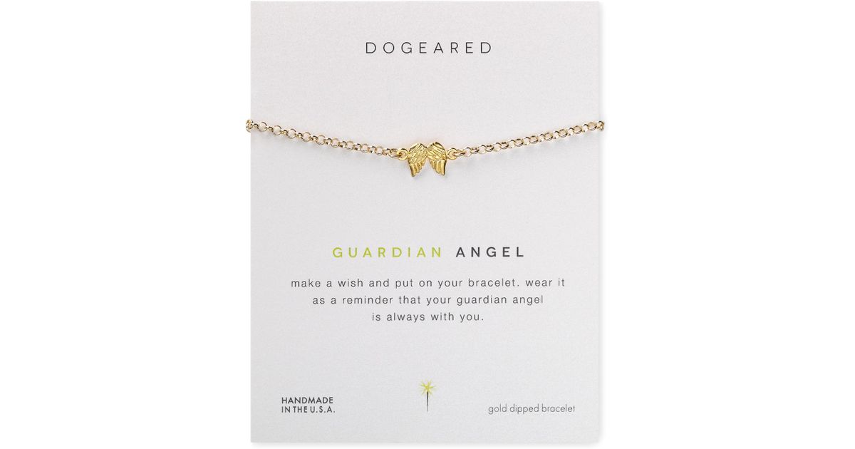 Lyst Dogeared Guardian Angel Bracelet In Metallic