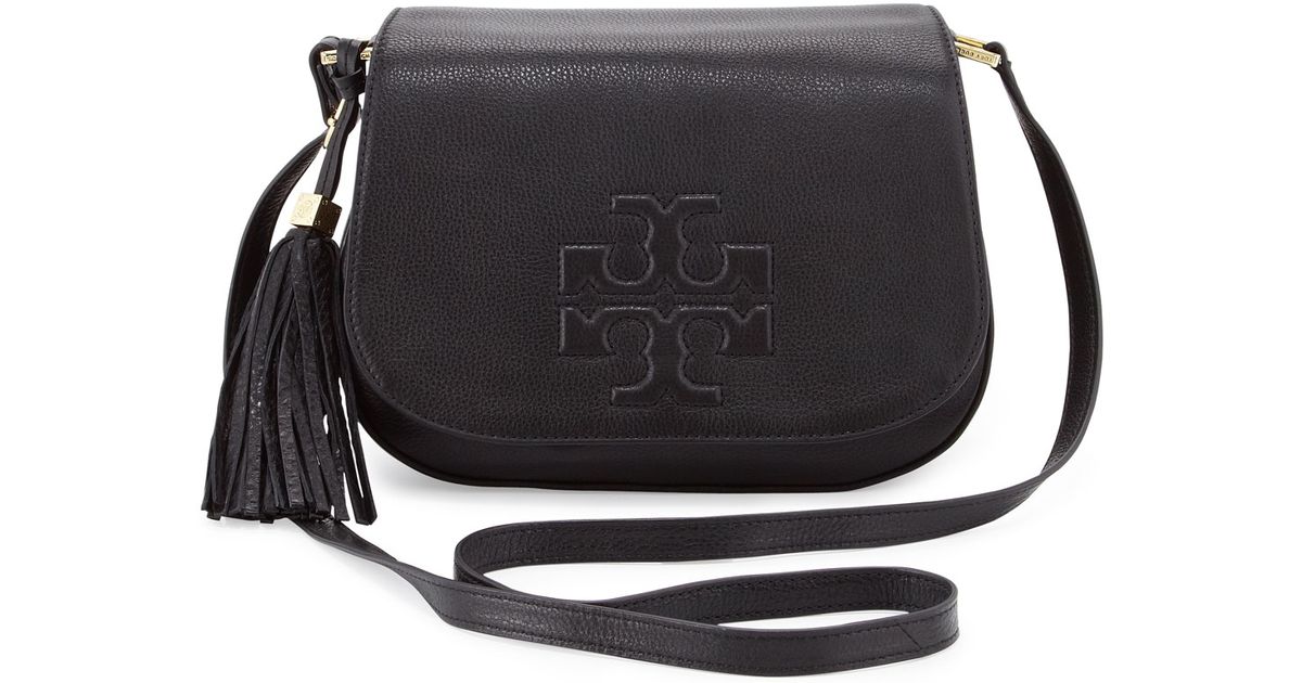 Tory Burch Thea Crossbody Saddle Bag Black