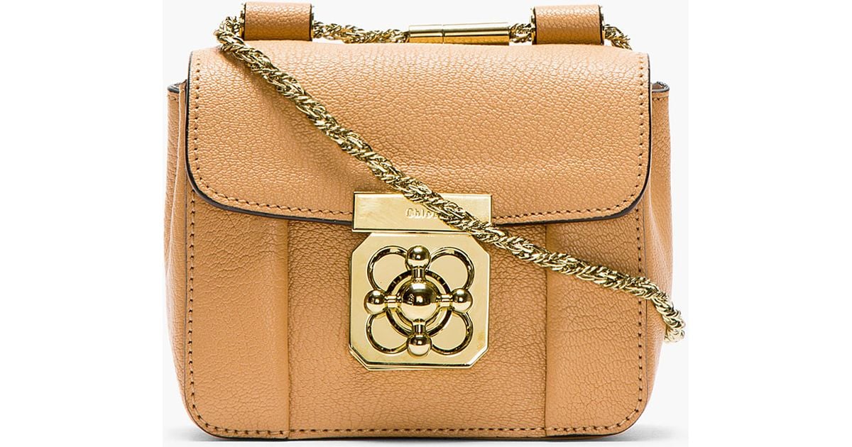 Chlo Beige Grained Leather Mini Elsie Bag in Pink (beige) | Lyst  