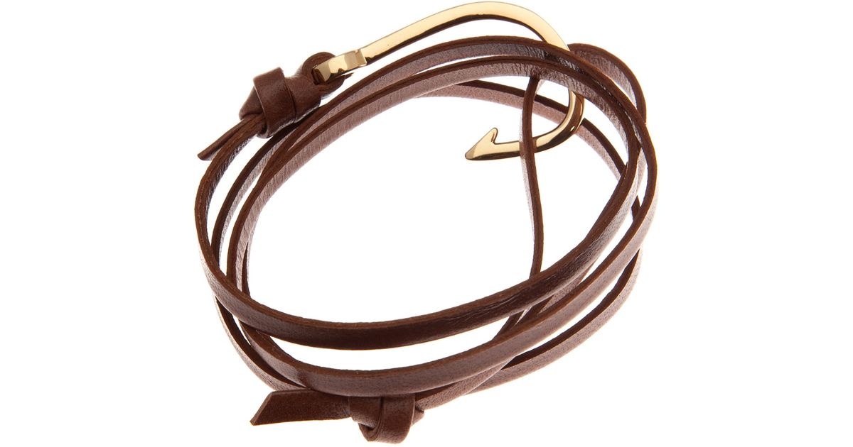 Lyst Miansai Leather Hook Bracelet in Brown for Men