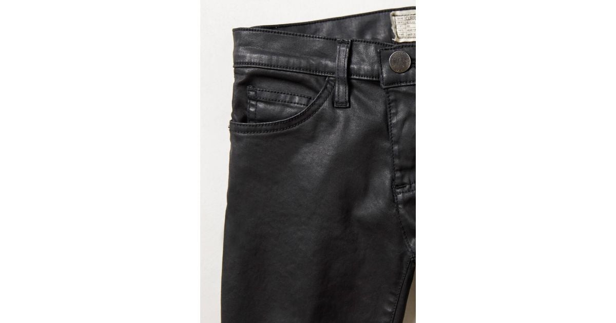 Currentelliott Coated Slim Bootcut Jeans In Black Lyst 1232