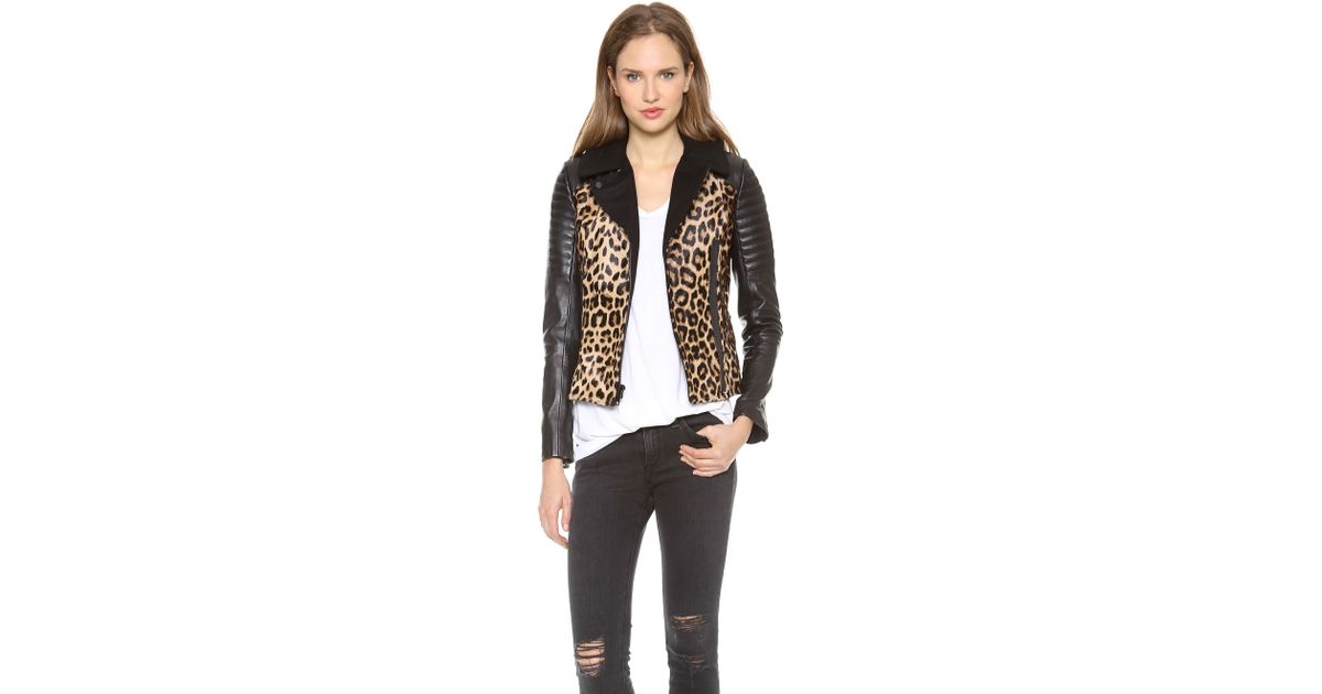 A L C Lee Haircalf Leather Jacket Lyst