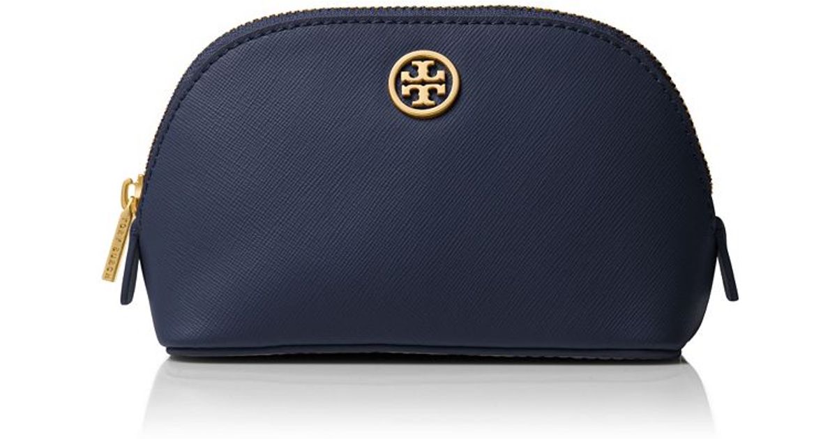 Lyst Tory Burch Robinson Small Makeup Bag In Blue