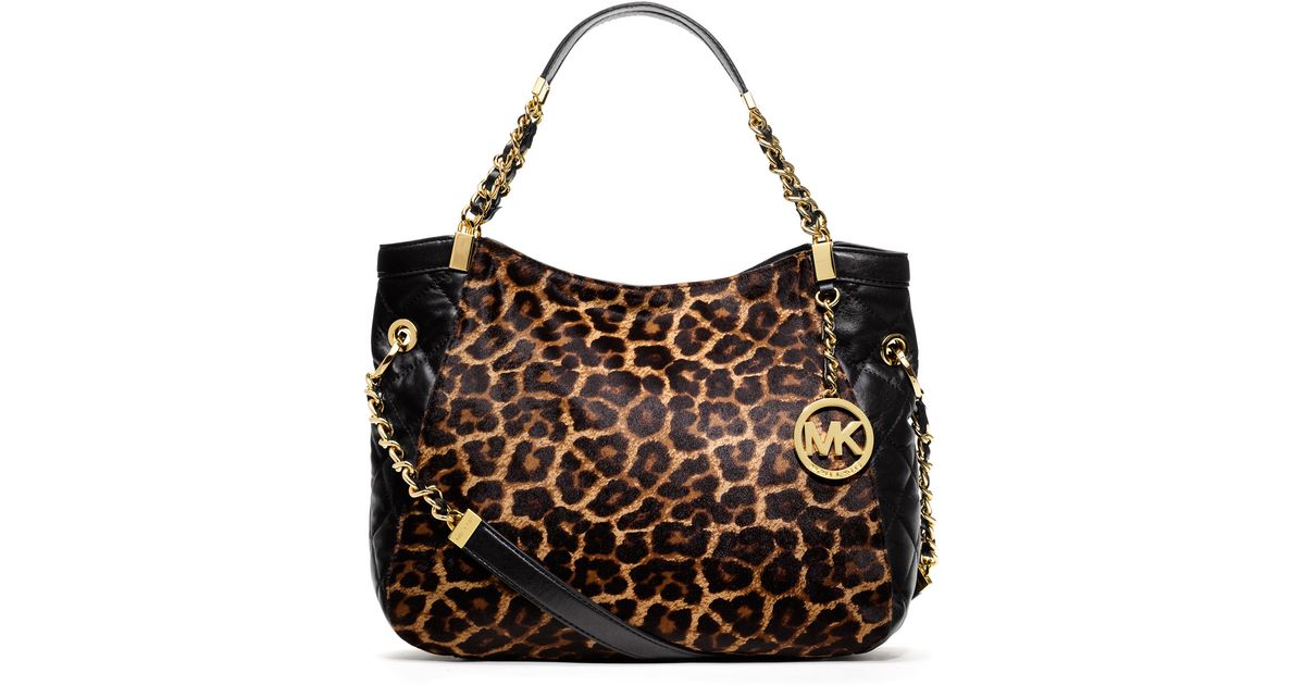 Cheetah Print Michael Kors Purse Best Image Ccdbb Org Lyst Michael Kors Medium Susannah Calfhair Tote Handbags Animal Print