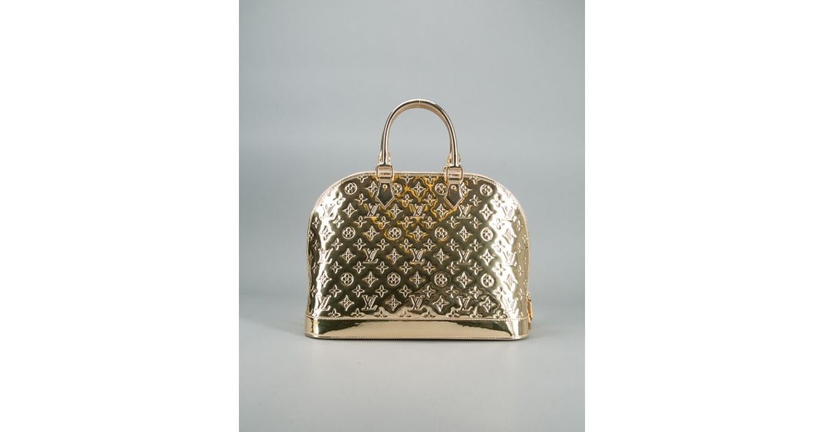 Louis vuitton Pre Owned Gold Monogram Mirror Alma Gm Vintage Bag in Metallic | Lyst