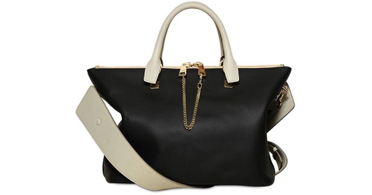 Chlo Medium Baylee Soft Leather Bag in Black (BLACK/GREY) | Lyst  