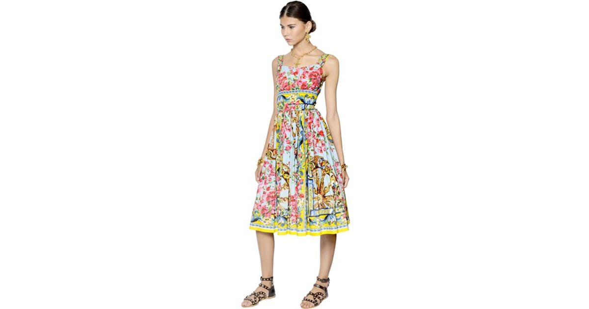 Lyst - Dolce & Gabbana Cotton Poplin Dress