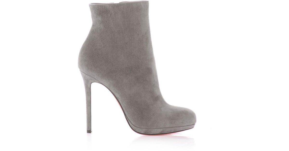 christian louboutin suede mid block-heel ankle boots