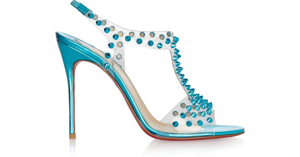 louboutin replicas - Christian louboutin J-lissimo 100 Spiked Metallic Leather Sandals ...