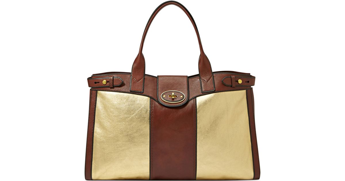 Lyst Fossil Vintage Reissue Leather Weekender Bag In Brown