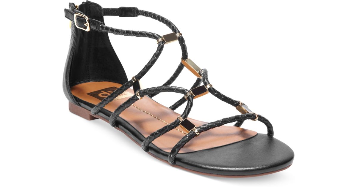 dolce vita black flat sandals
