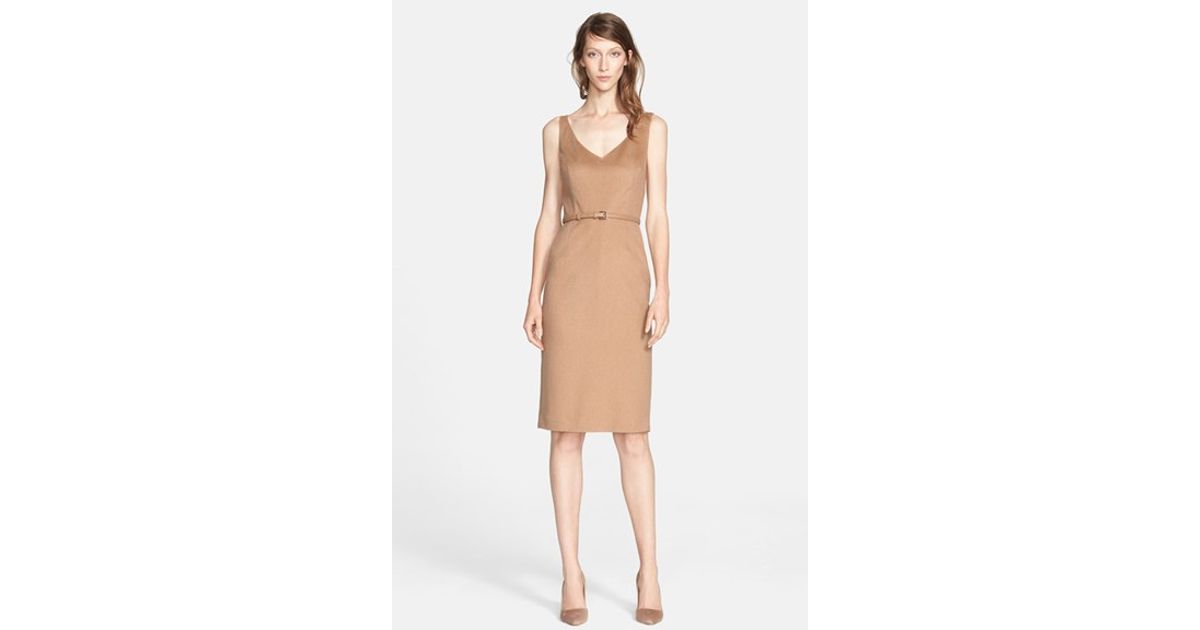 Lyst - Max Mara 'alarico' Camel Hair Sheath Dress in Natural