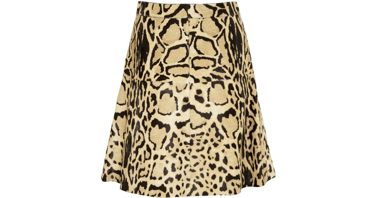 Lyst - Gucci Leopard Print Calf Hair Skirt