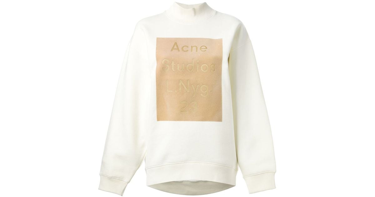 Acne studios Oversized Sweatshirt in White | Lyst