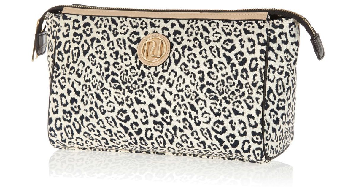 River Island Beige Leopard Print Make Up Bag In Natural Lyst