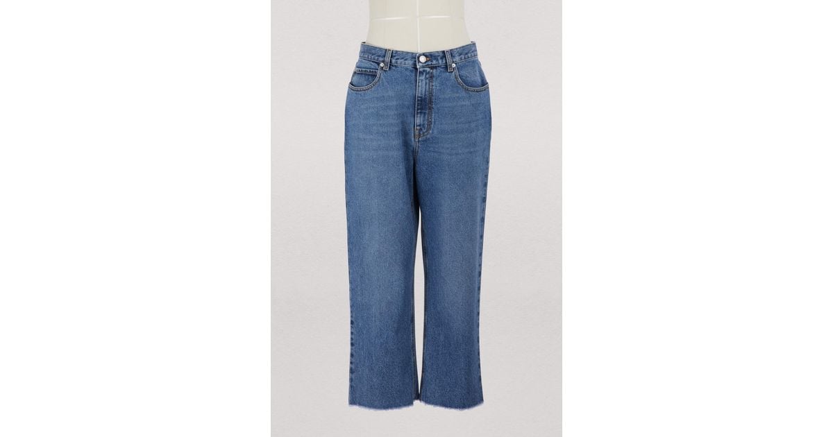 Alexander McQueen High Waist Jeans in Blue - Lyst