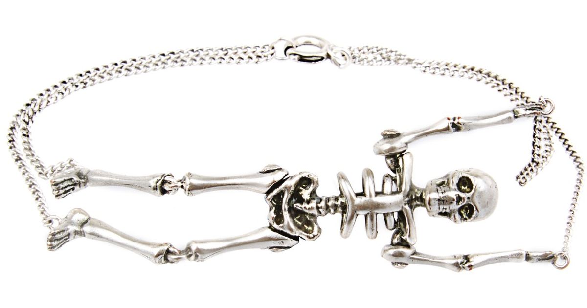 Lyst Saint Lau Punk Skeleton Bracelet In Metallic