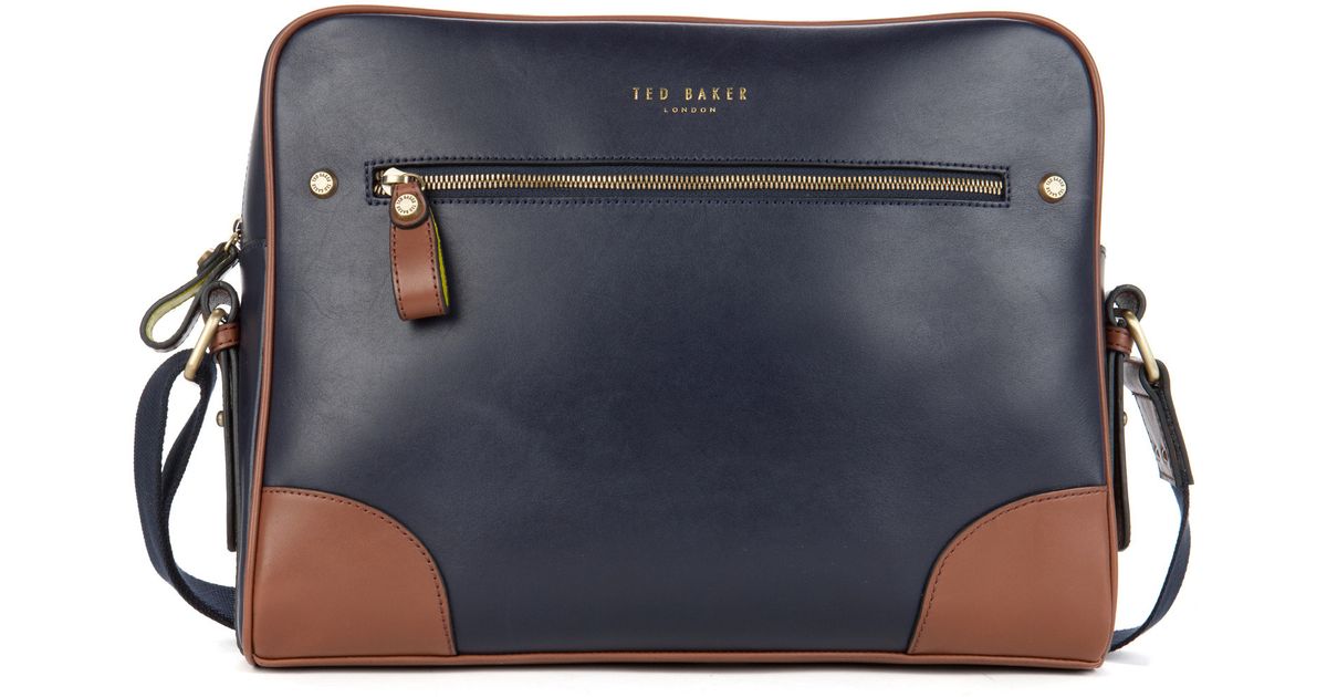 Ted Baker Leather Despatch Bag In Blue Lyst