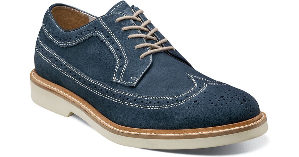 blue suede oxfords