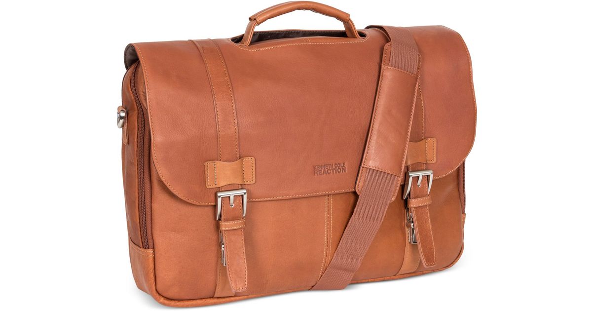 Lyst Kenneth Cole Reaction Columbian Leather Double Gusset Lyst Kenneth Cole Reaction Columbian Leather Double Gusset Flapover Computer Case In Brown For Men