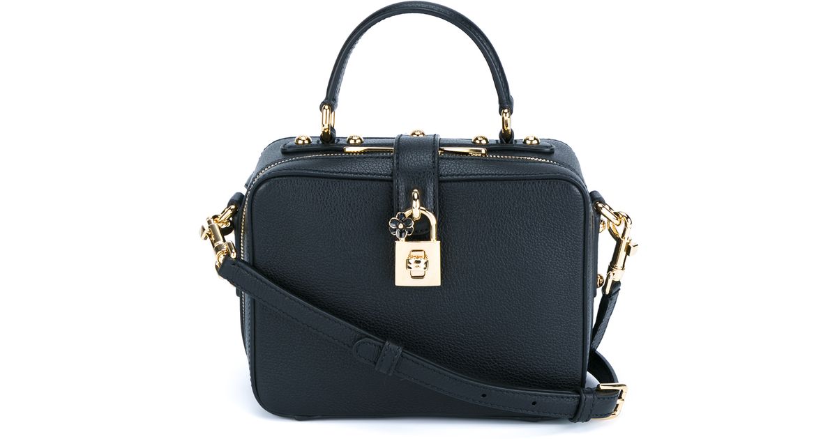 Lyst Dolce Gabbana Rosaria Box Lock Bag In Black