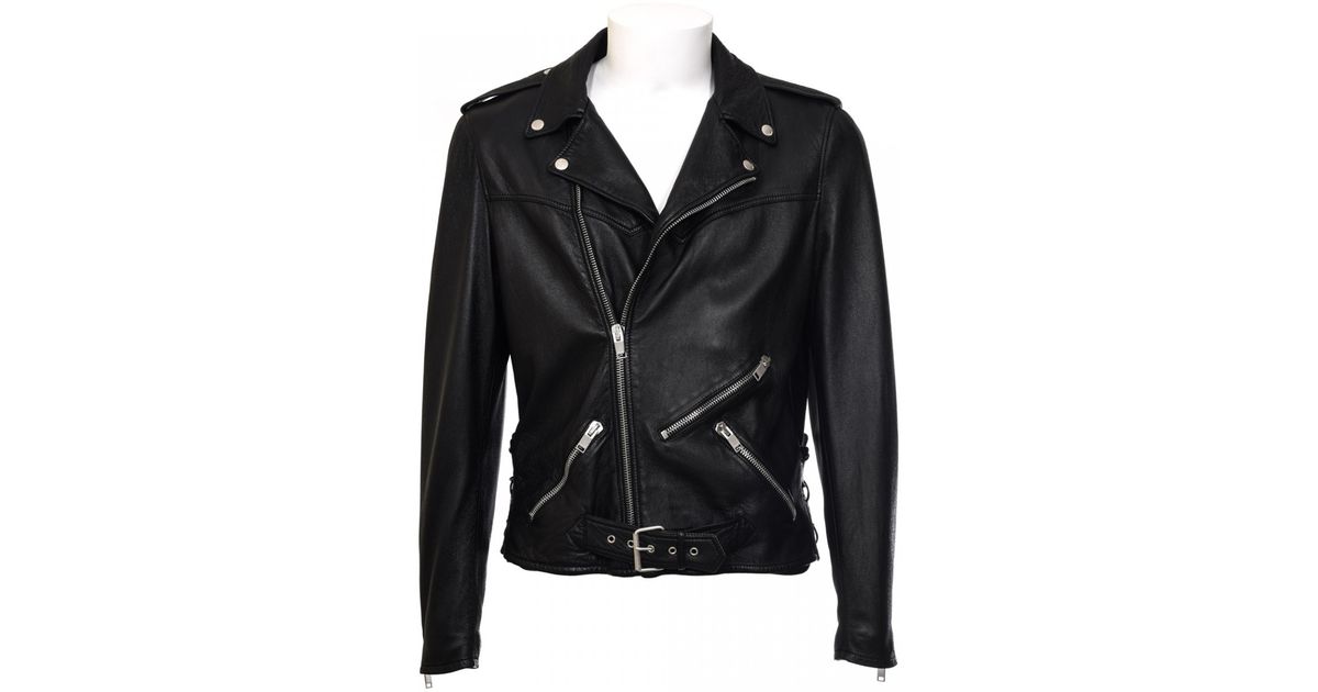Saint Lau Biker Lace Up Leather Jacket In Black For Men Lyst