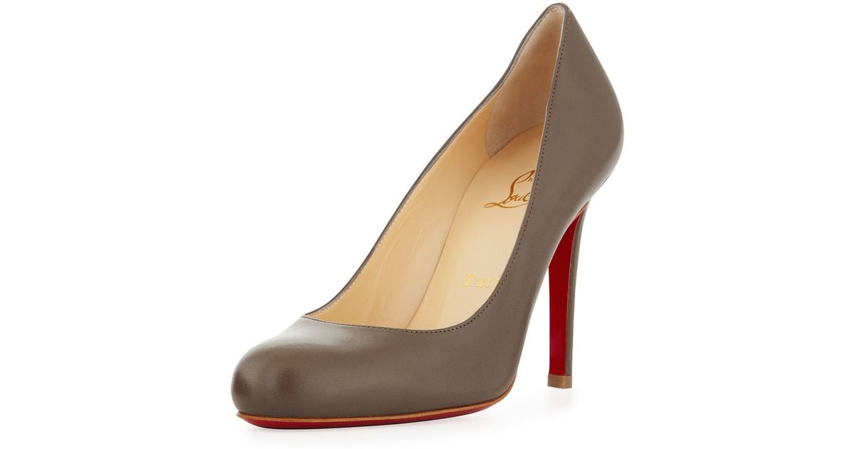 christian louboutin round-toe Simple Pumps Brown leather | Boulder ...
