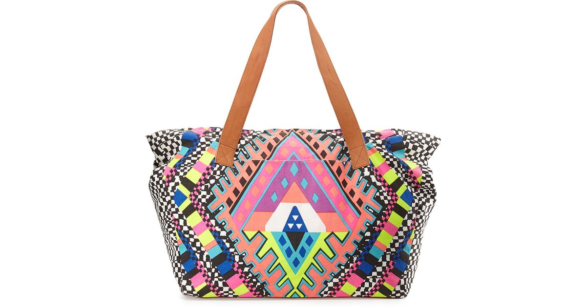 Mara Hoffman Multicolor Canvas Zip Tote Bag Lyst