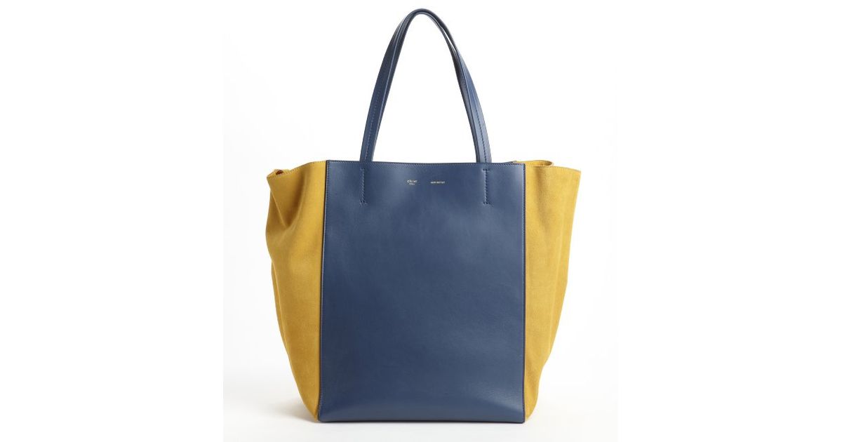 Cline Ocean Blue and Yellow Leather Suede Accent Colorblock Large ...