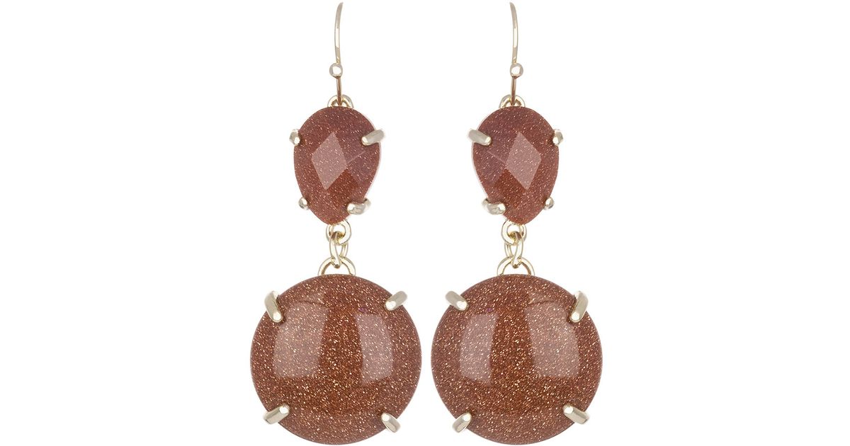 Lyst Kendra Scott Marina Orange Goldstone Earrings In