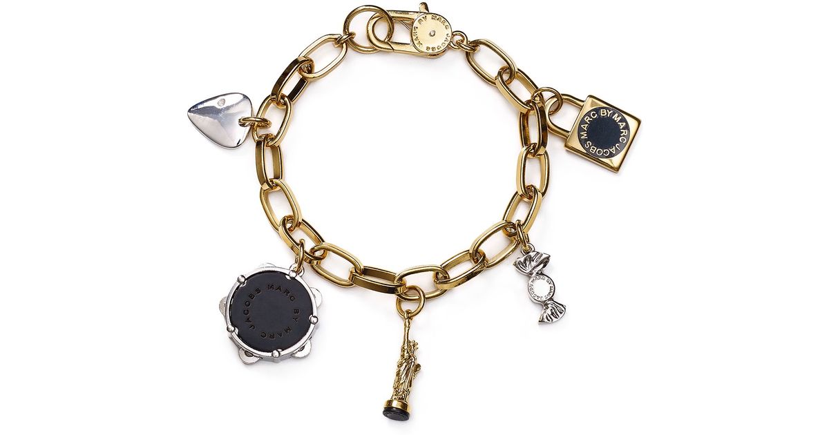 Lyst Marc By Jacobs New York Charm Bracelet In Metallic