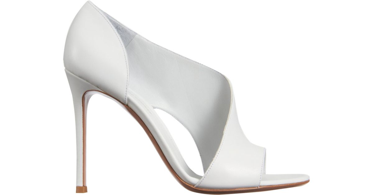 gianvito rossi asymmetric oil patent sandals