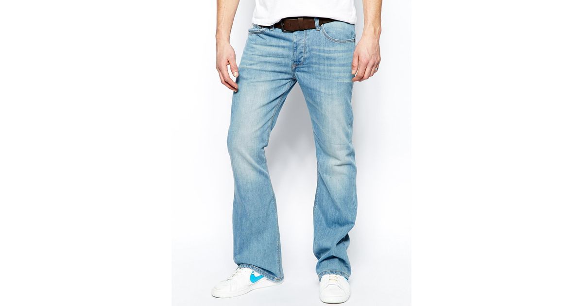 Asos Flare Jeans in Light Wash in Blue for Men | Lyst