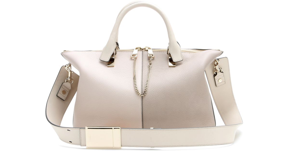 Chlo Baylee Medium Leather Tote in White (Abstract White) | Lyst